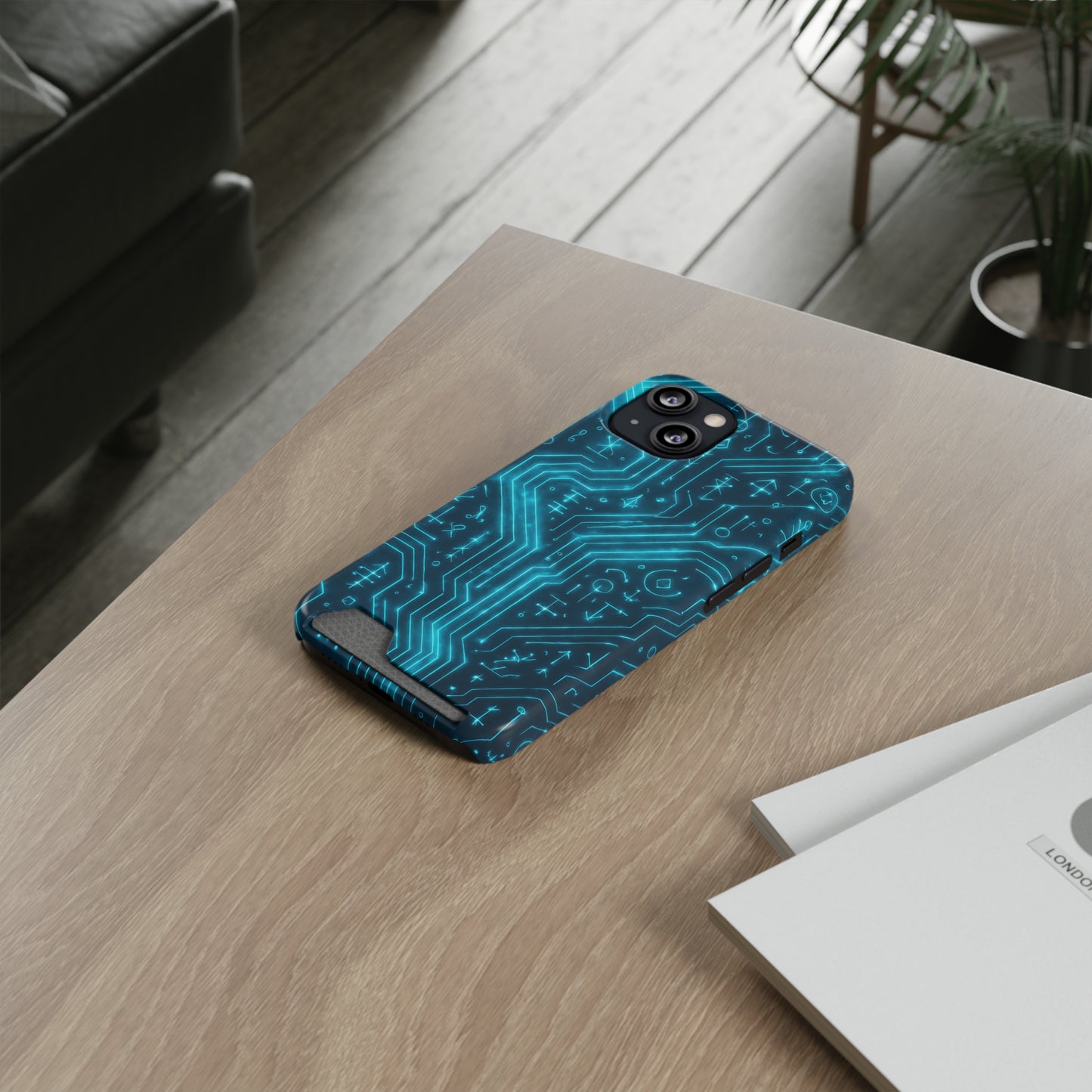 Circuit Glyph • Apple iPhone 13 • MagSafe® Tough Case with Card Holder