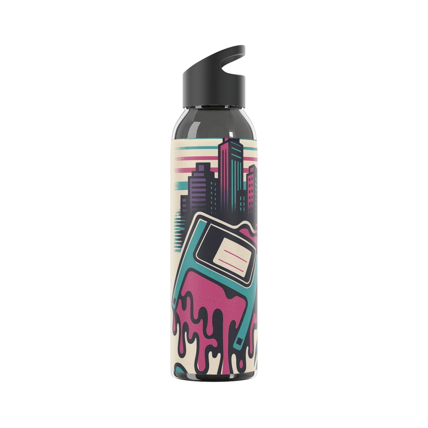 Retro Beats • Sky Water Bottle 21.9 Oz