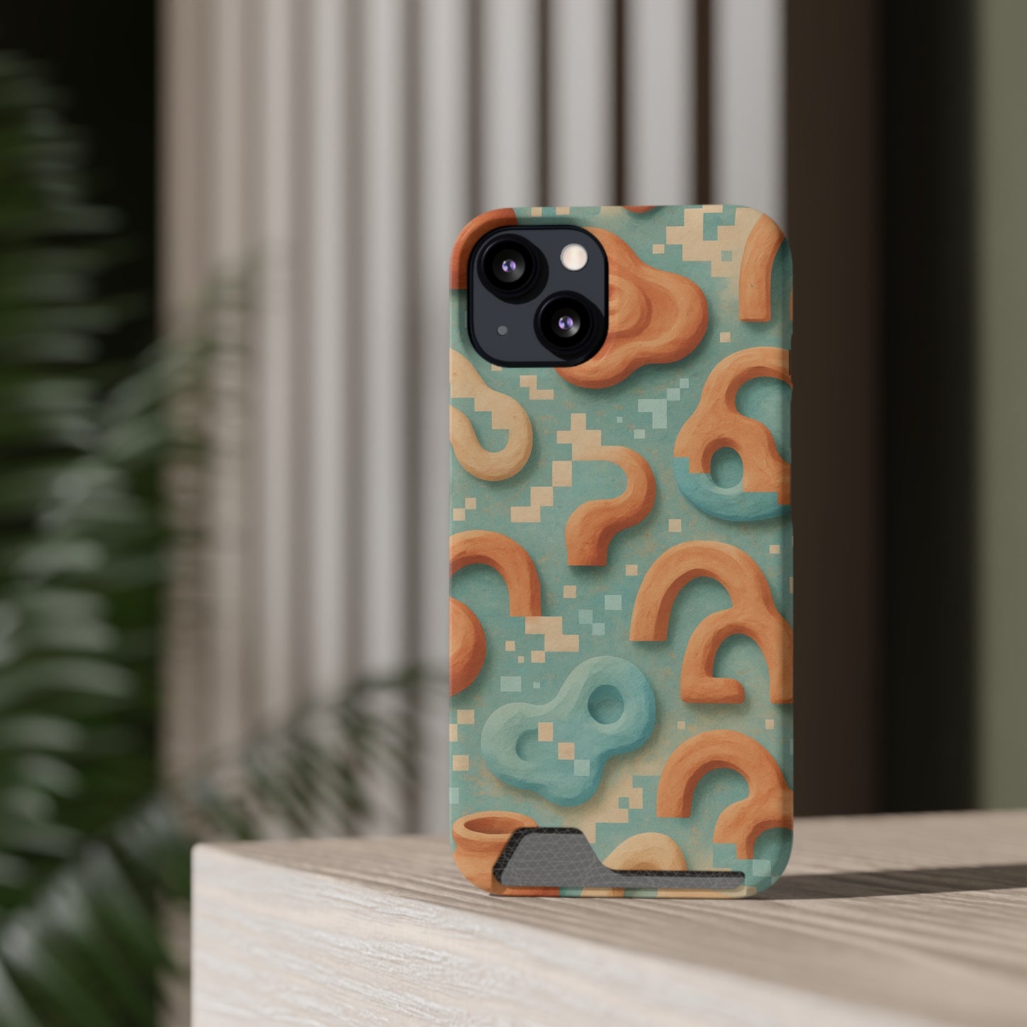 Pixel Clay • Apple iPhone 13 • MagSafe® Tough Case with Card Holder