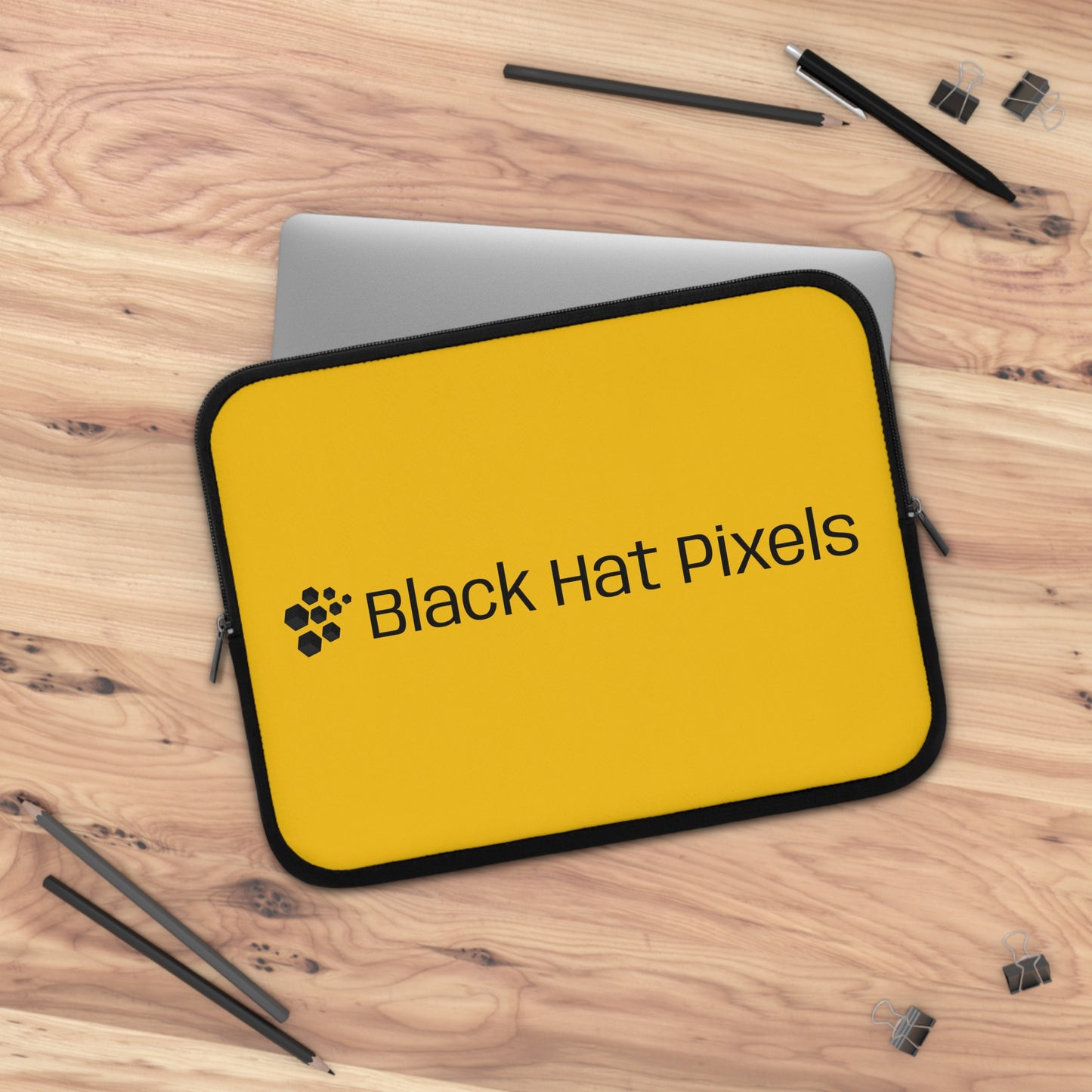 Black Hat Pixels • Dual Zipper Laptop Sleeve