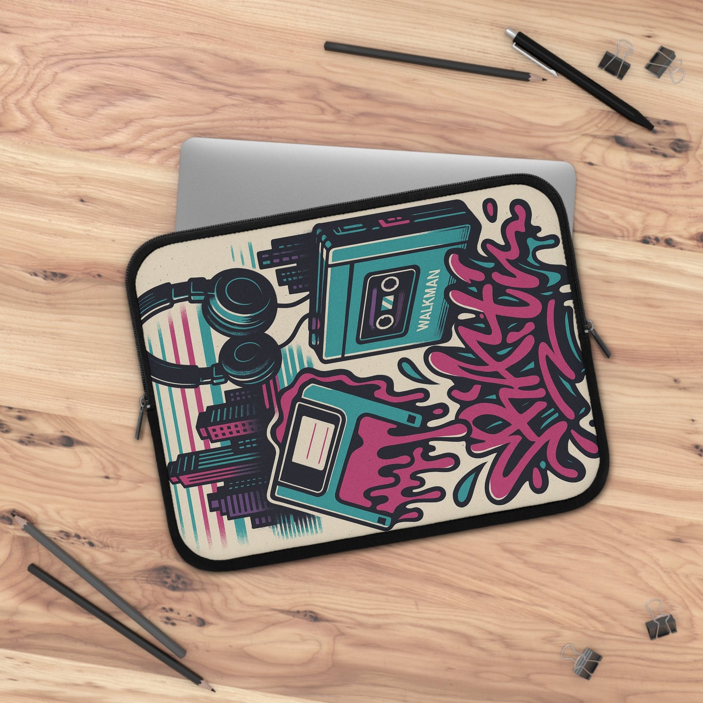 Retro Beats • Dual Zipper Laptop Sleeve