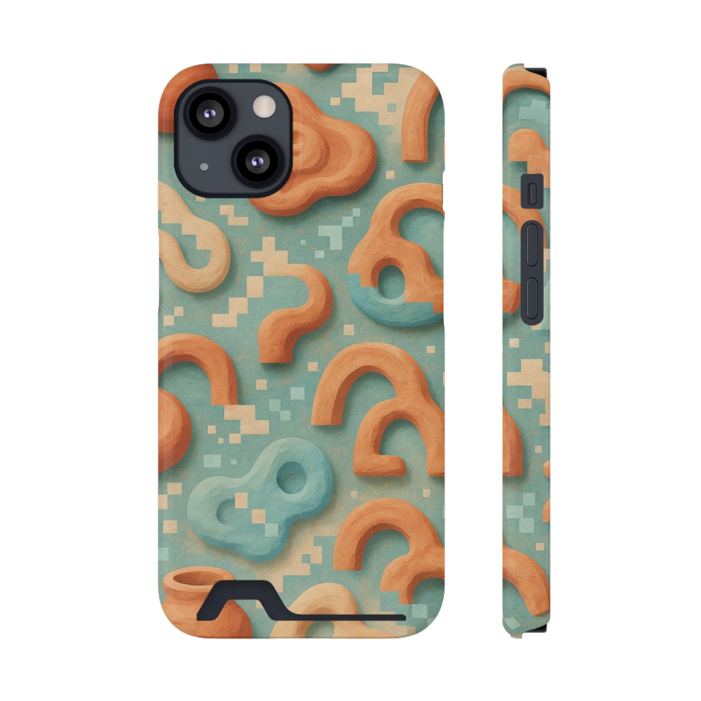 Pixel Clay • Apple iPhone 13 • MagSafe® Tough Case with Card Holder