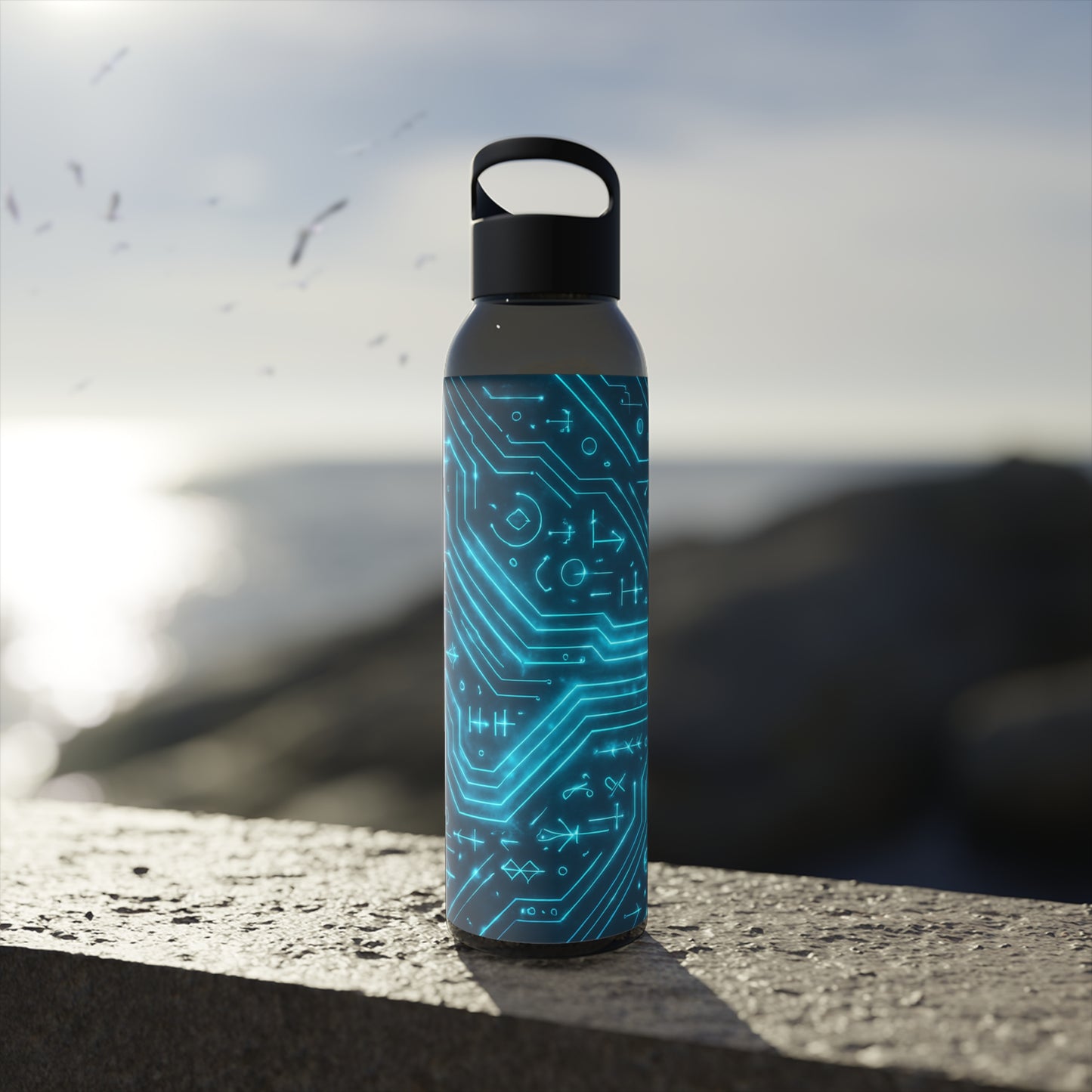 Circuit Glyph • Sky Water Bottle 21.9 Oz
