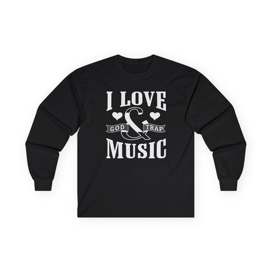 I Love God And Trap Music - Black Hat Pixels - Long Sleeve Streetwear • T-Shirt
