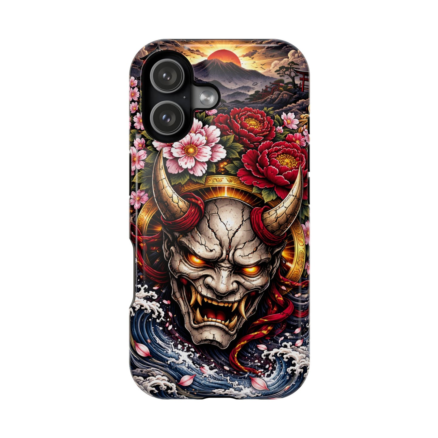 The Watcher – Crimson Discipline • Obsidian Irezumi™ • Apple iPhone 17 Pro • MagSafe Tough Case