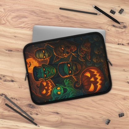 Ghoul Gang • Dual Zipper Laptop Sleeve tech accessory by Black Hat Pixels