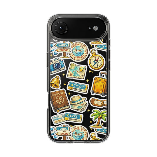 Traveler Trinkets™ • Pocket Chaos • iPhone 17 Pro • Impact-Resistant • Clear Case
