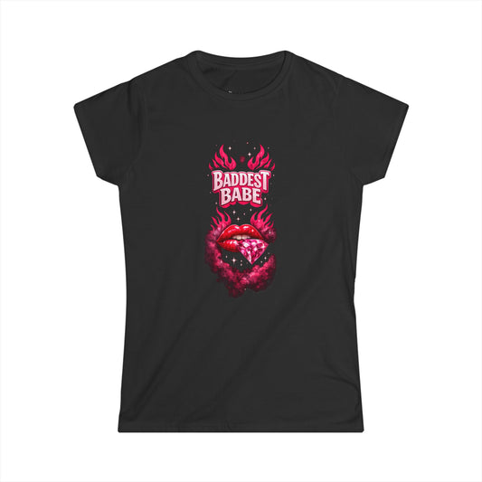 Baddest Babe • Black Hat Pixels • Women's Softstyle Tee