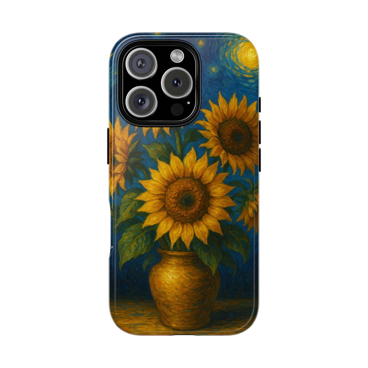 Sunflower Nights • Apple iPhone 16 Pro • MagSafe® Tough Case phone case by Black Hat Pixels