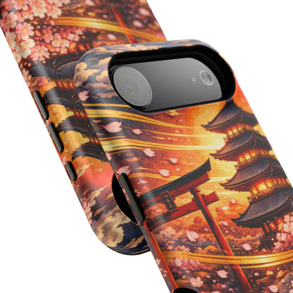 Falling Petals – Impermanent Light • Obsidian Irezumi™ • Apple iPhone 17 Pro • MagSafe Tough Case