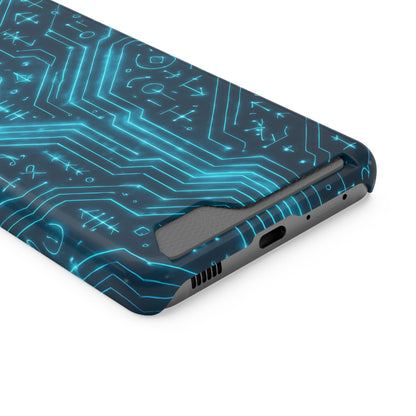 Circuit Glyph • Samsung Galaxy S21 • Tough Case with Card Holder • Wireless Friendly