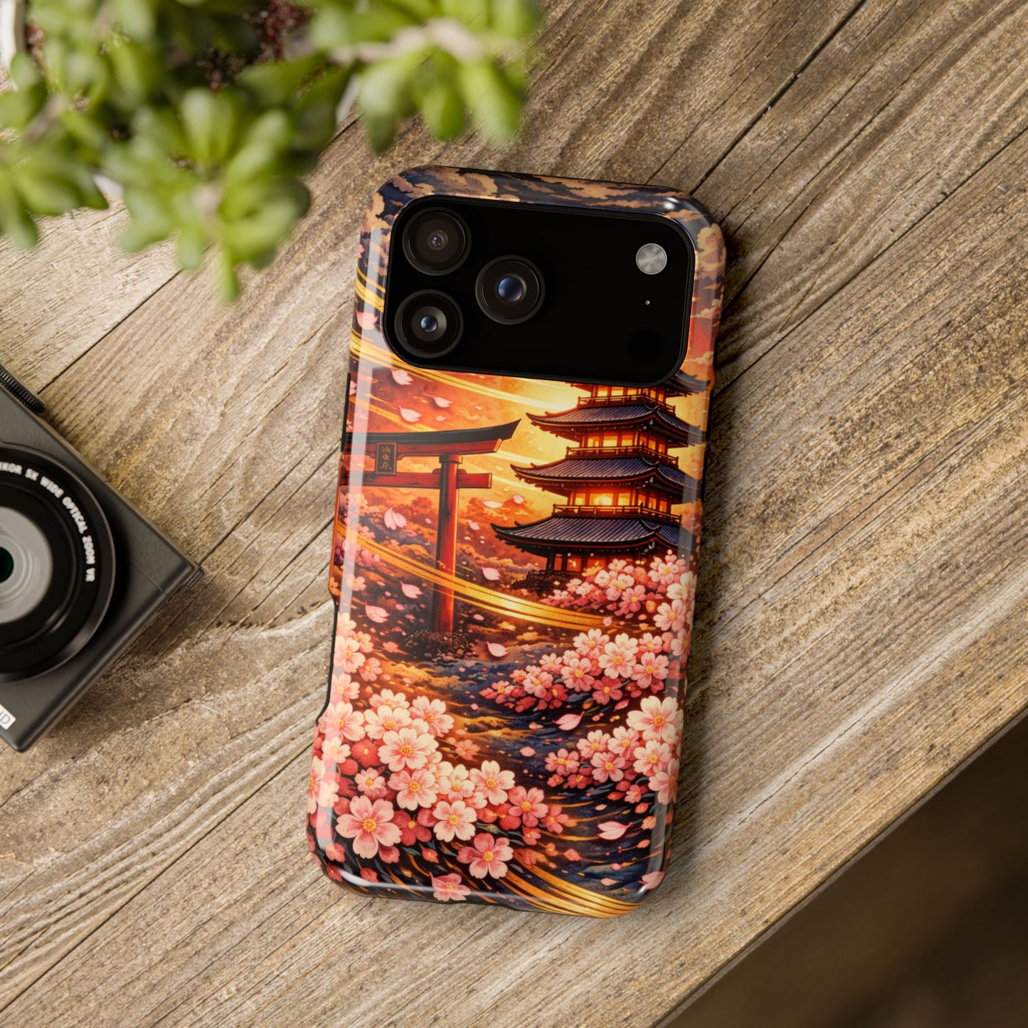 Falling Petals – Impermanent Light • Obsidian Irezumi™ • Apple iPhone 17 Pro • MagSafe Tough Case