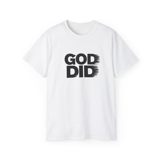 God Did • God First • T-Shirt • Black Hat Pixels • Unisex