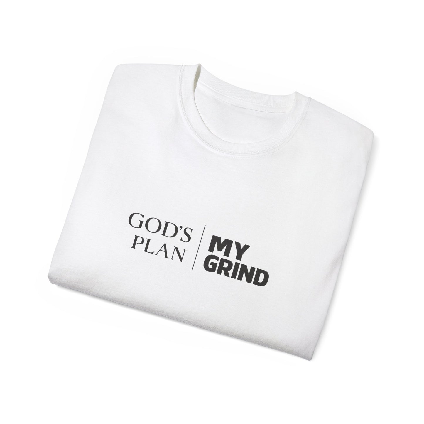 Gods Plan My Grind • God First • T-Shirt • Black Hat Pixels • Unisex