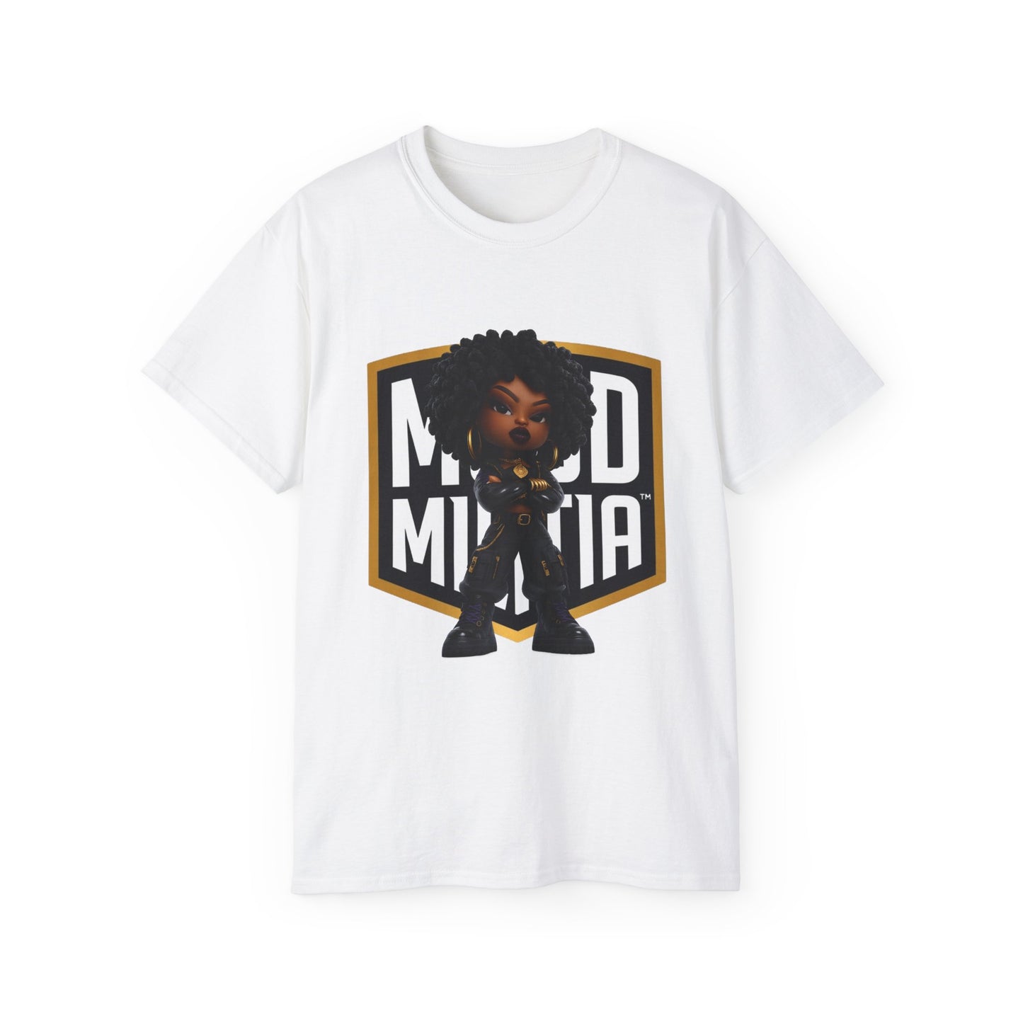 Nyra Vex • Regal Defiance • Mood Militia • T-Shirt • Black Hat Pixels • Unisex