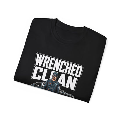 Wrenched Clean Built To Last  • Mechanic • T-Shirt • Black Hat Pixels • Unisex