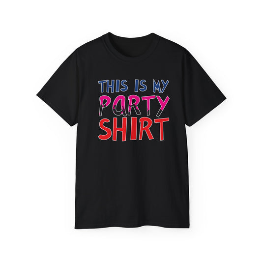 This Is My Party Shirt • T-shirt • Black Hat Pixels • Unisex apparel by Black Hat Pixels