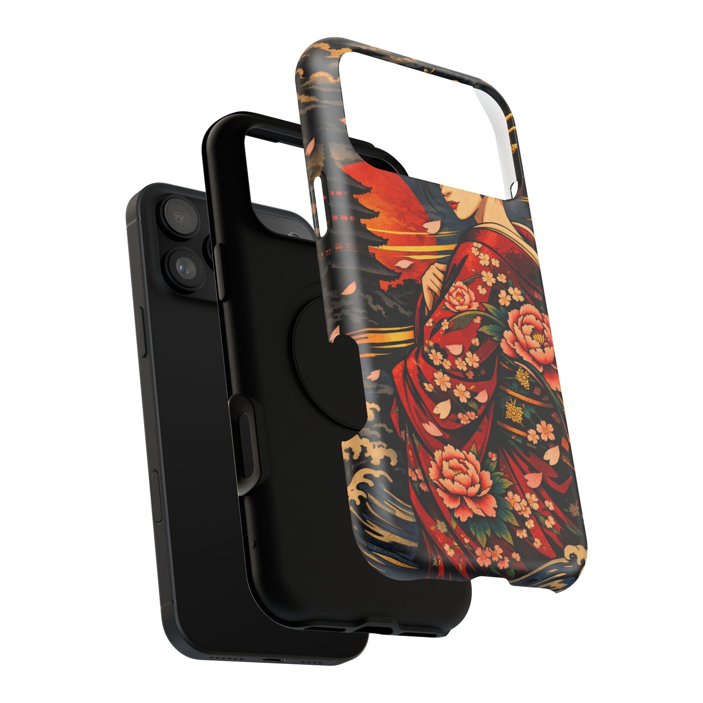 Veiled Grace – Hidden Reckoning • Obsidian Irezumi™ • Apple iPhone 17 Pro • MagSafe Tough Case