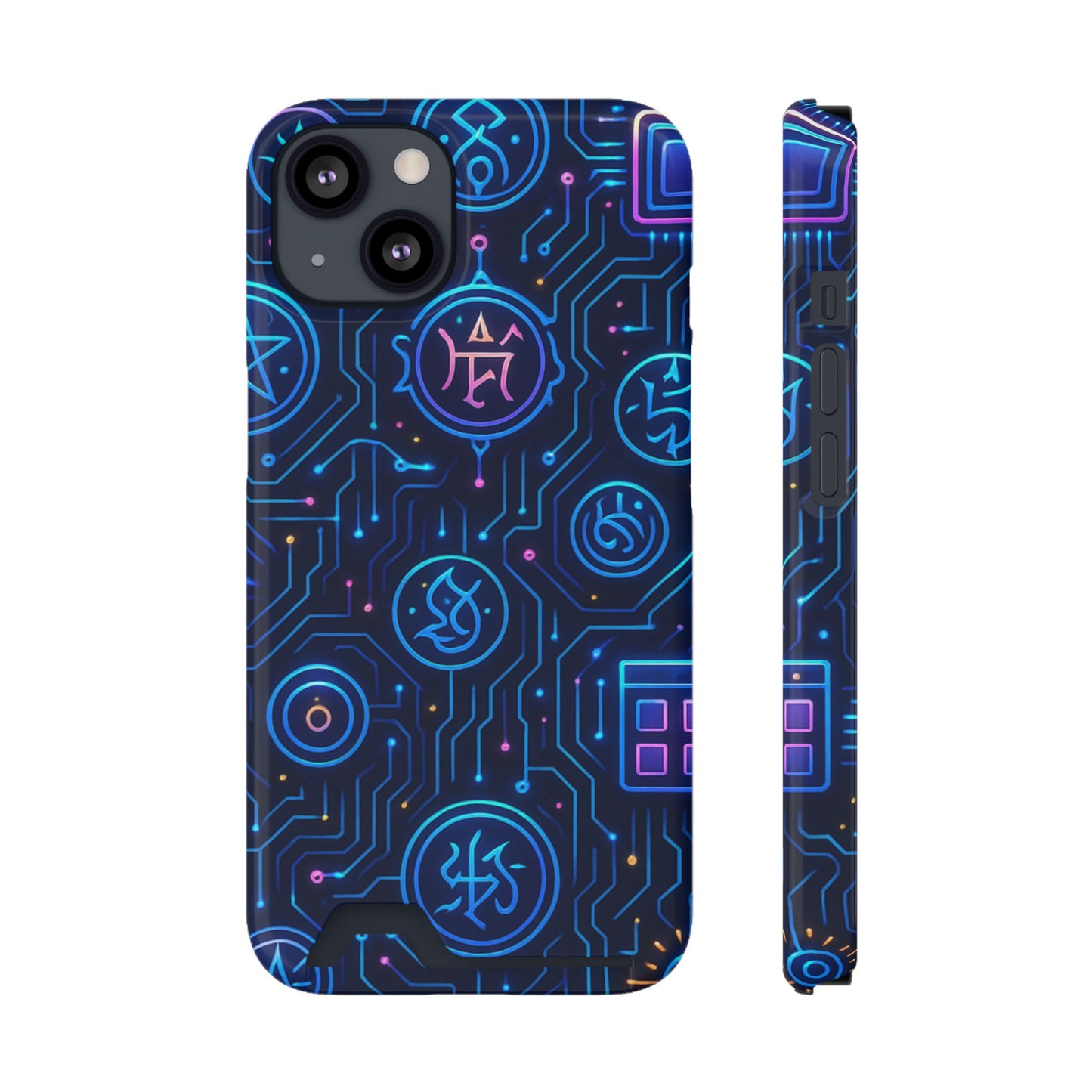 Cypher Glyphs • Apple iPhone 13 • Tough Case with Card Holder • MagSafe®