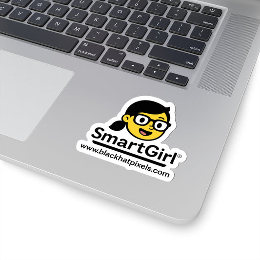 Smart Girl • Kiss-Cut Sticker • Black Hat Pixels