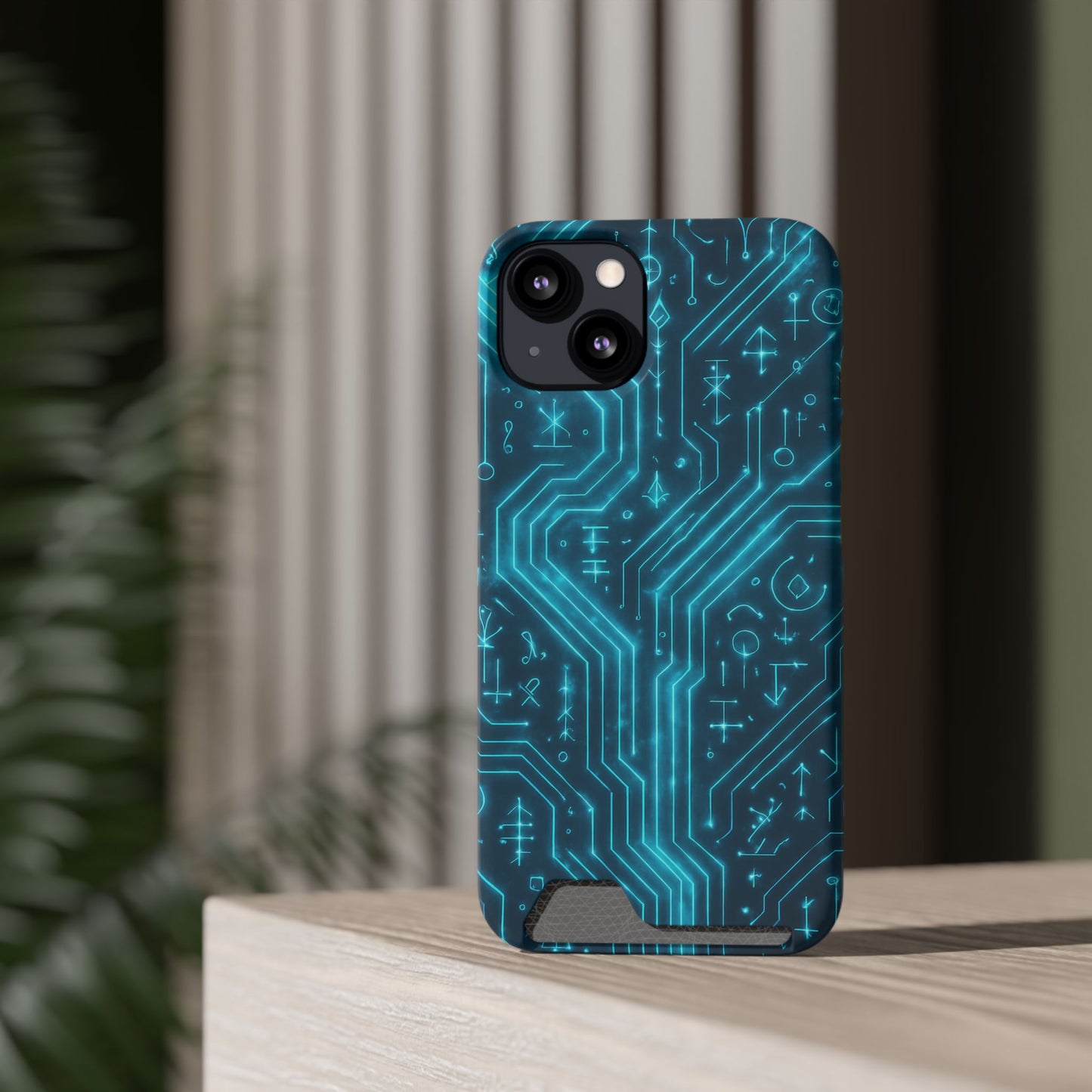 Circuit Glyph • Apple iPhone 13 • Tough Case with Card Holder • MagSafe®
