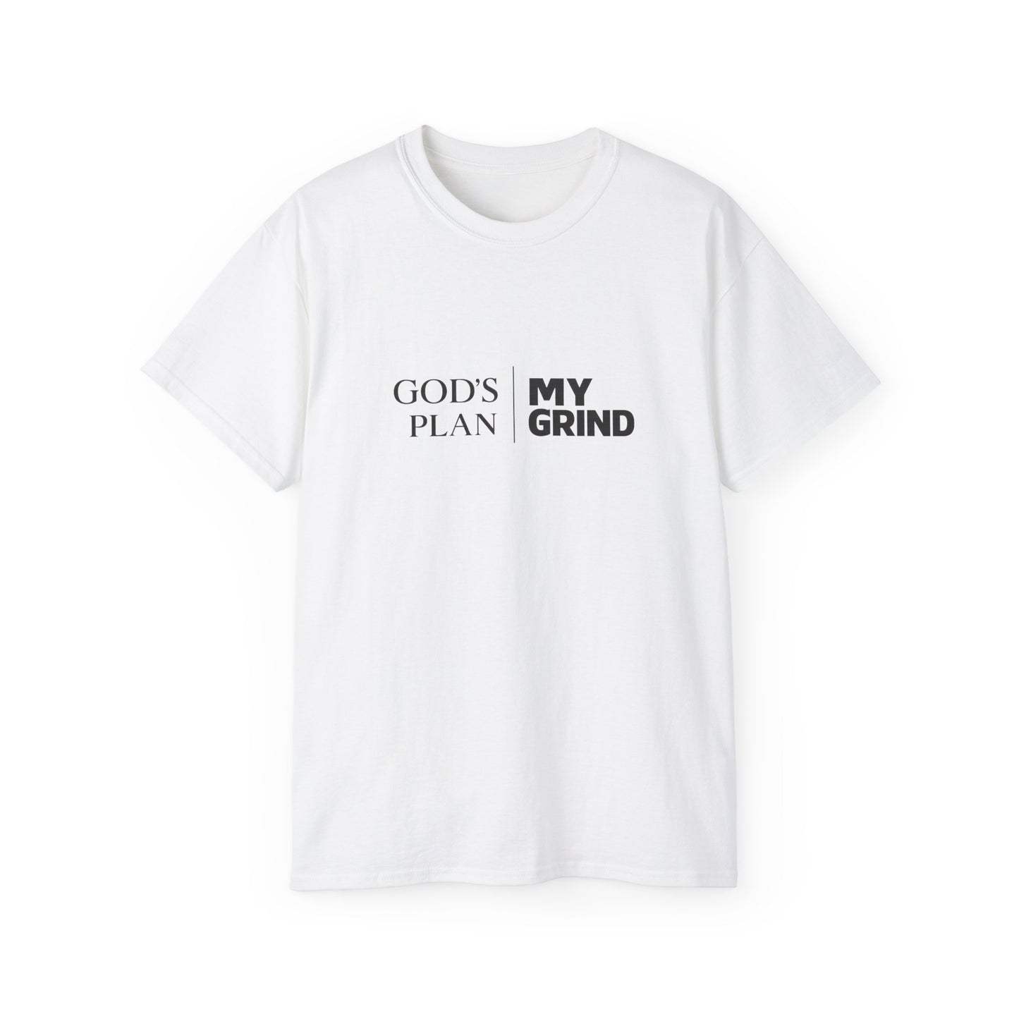 Gods Plan My Grind • God First • T-Shirt • Black Hat Pixels • Unisex