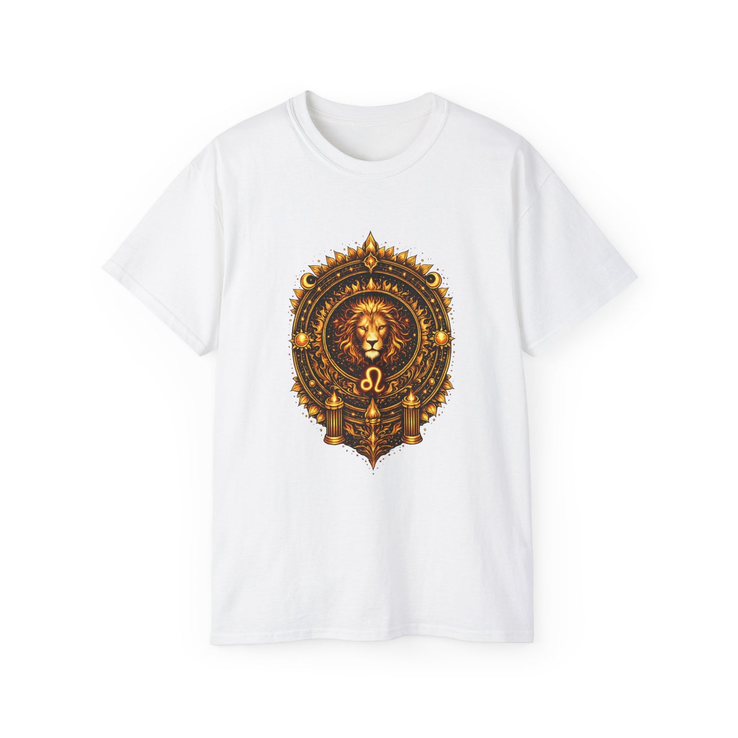 Leo • Solar Reign • Elemental Armor • T-shirt • Black Hat Pixels • Unisex