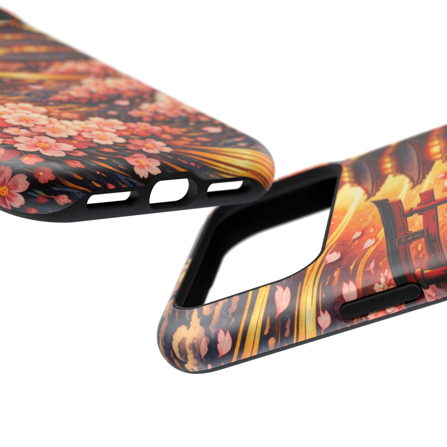 Falling Petals – Impermanent Light • Obsidian Irezumi™ • Apple iPhone 17 Pro • MagSafe Tough Case