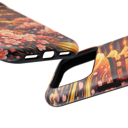 Falling Petals – Impermanent Light • Obsidian Irezumi™ • Apple iPhone 17 Pro • MagSafe Tough Case