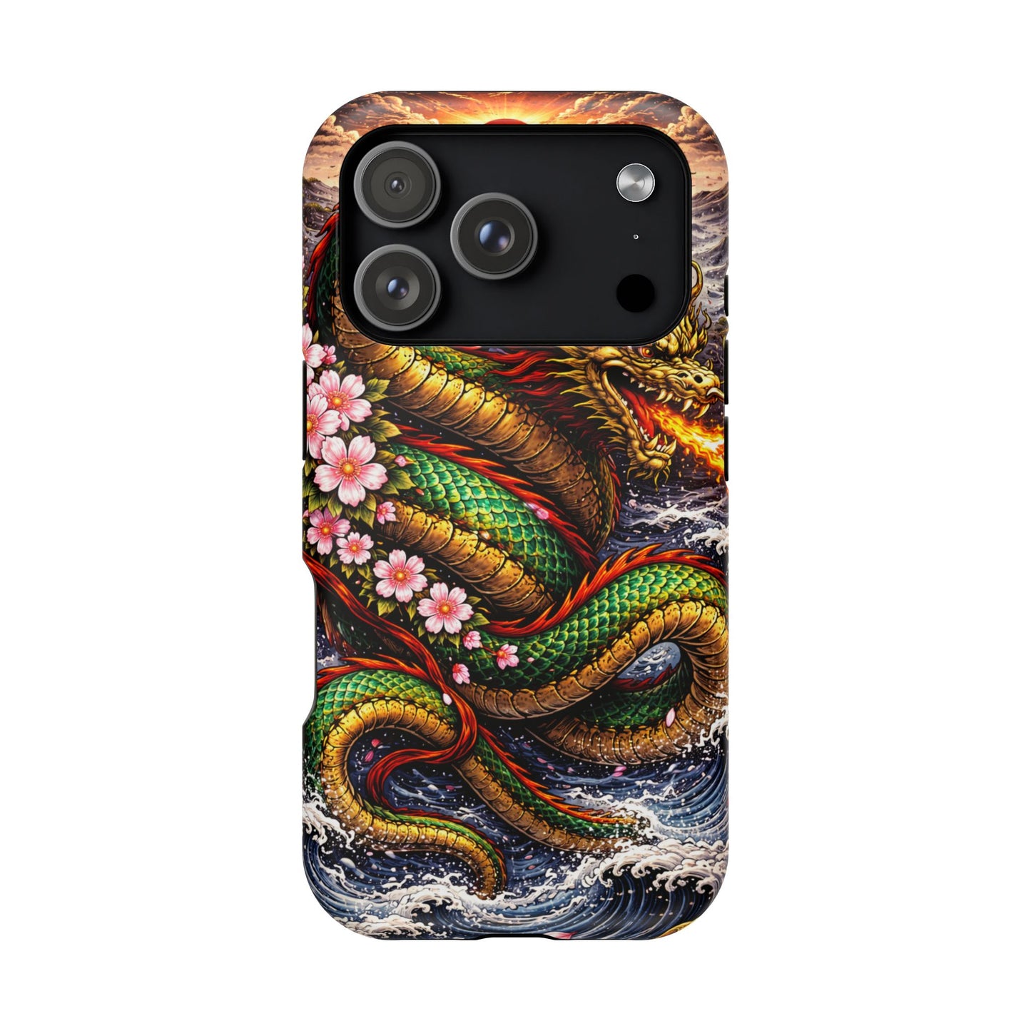 Dragon Oath – Sovereign Flame • Obsidian Irezumi™ • Apple iPhone 17 Pro • MagSafe Tough Case