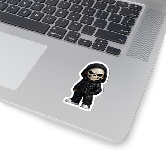 Grim Vandal • Mood Militia™ Kiss Cut Sticker • Black Hat Pixels