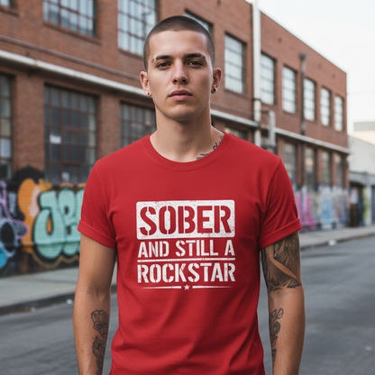 Sober & Still A Rockstar • Recovery Works • T-Shirt