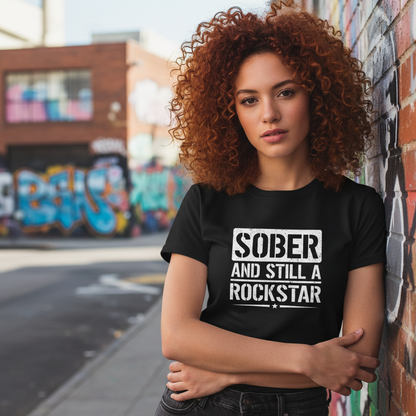 Sober & Still A Rockstar • Recovery Works • T-Shirt