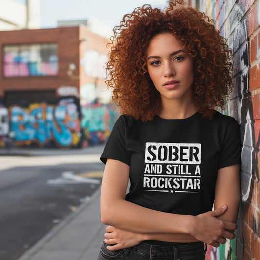 Sober & Still A Rockstar • Recovery Works • T-Shirt