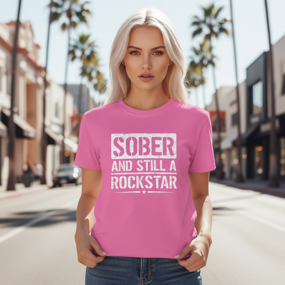 Sober & Still A Rockstar • Recovery Works • T-Shirt
