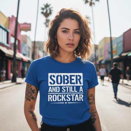 Sober & Still A Rockstar • Recovery Works • T-Shirt