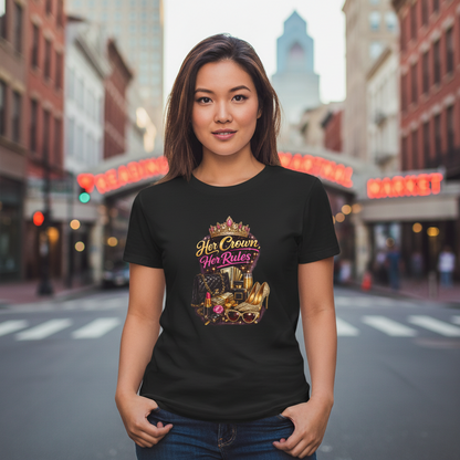Her Crown, Her Rules • Black Hat Pixels • Women's Softstyle Tee