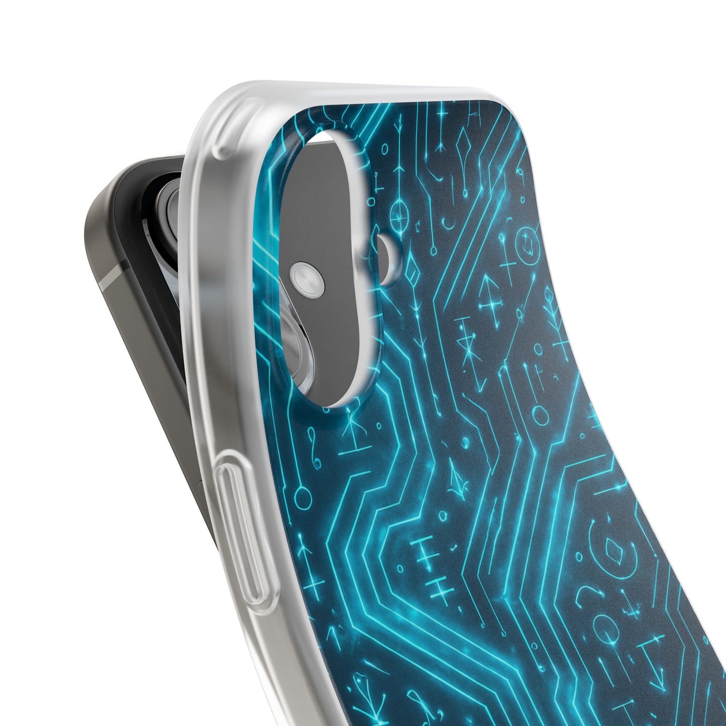 Circuit Glyph • Apple iPhone 16 • Flexi Clear Case