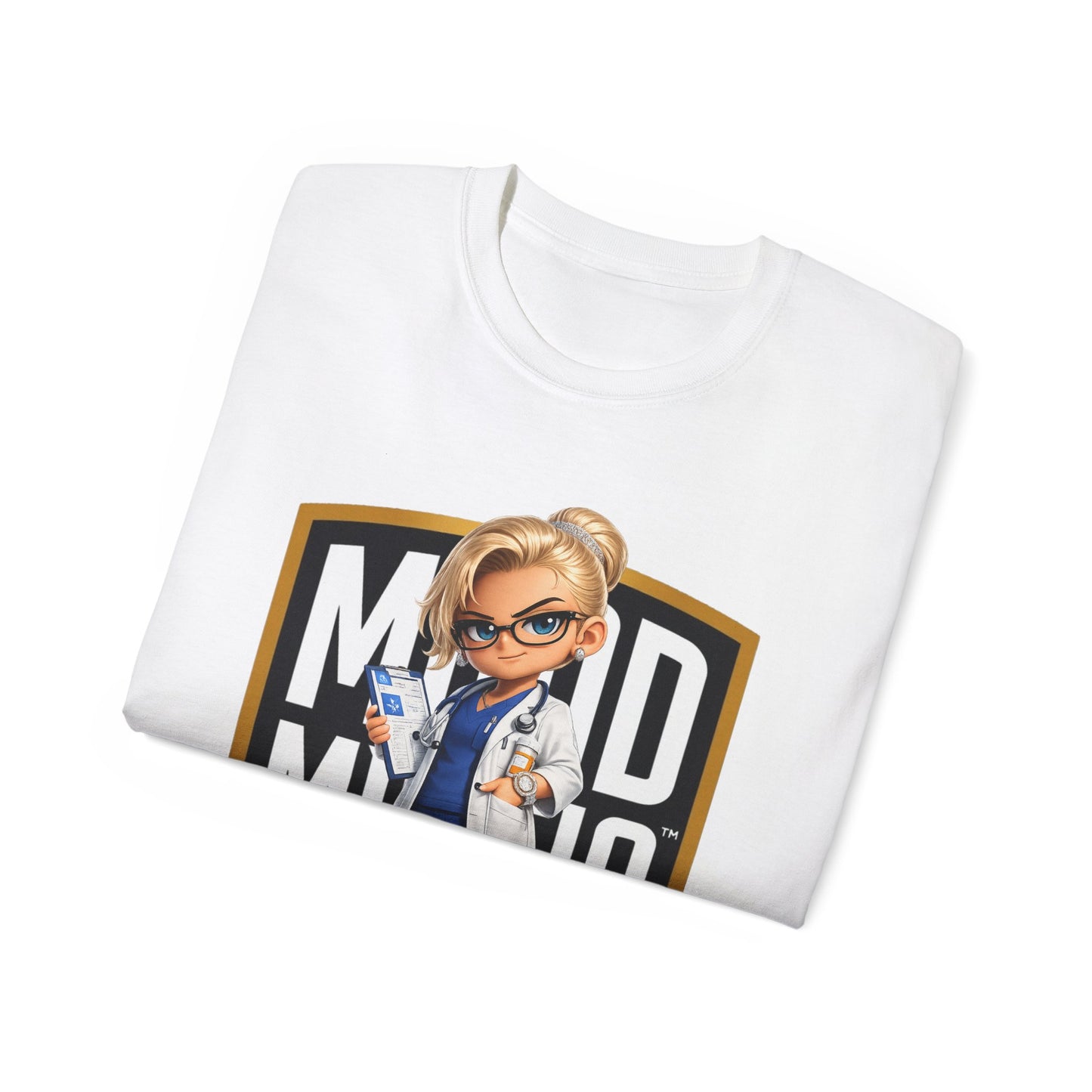 Dr. Aria Vale • Clinical Precision • Mood Militia • T-Shirt • Black Hat Pixels • Unisex