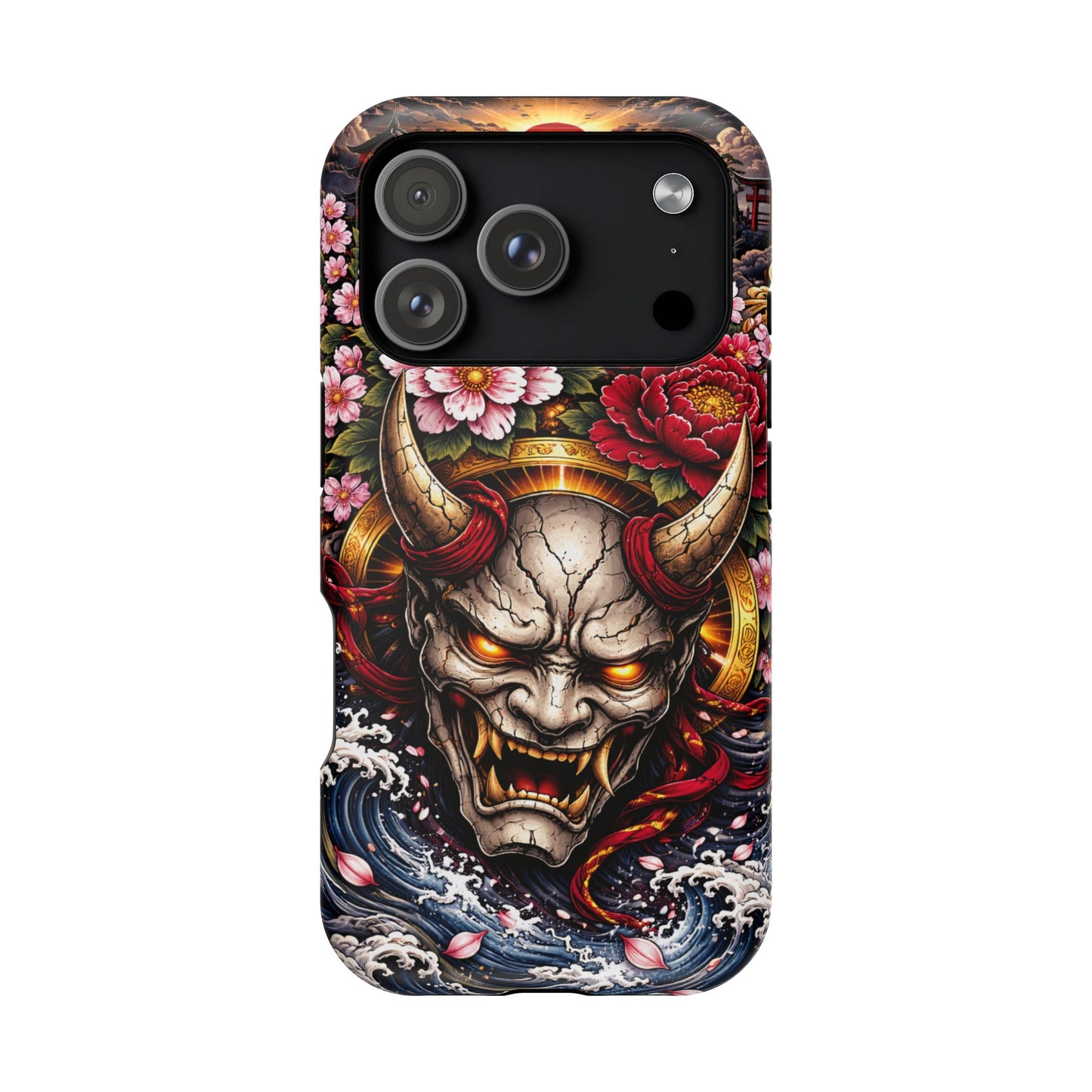 The Watcher – Crimson Discipline • Obsidian Irezumi™ • Apple iPhone 17 Pro • MagSafe Tough Case
