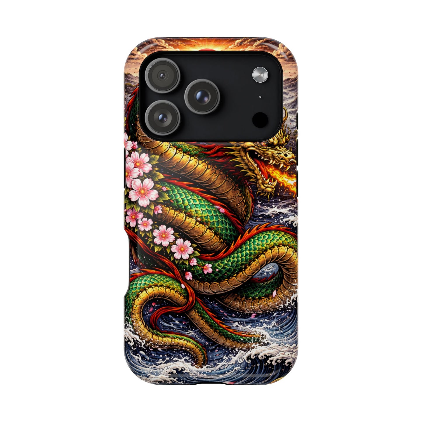 Dragon Oath – Sovereign Flame • Obsidian Irezumi™ • Apple iPhone 17 Pro • MagSafe Tough Case