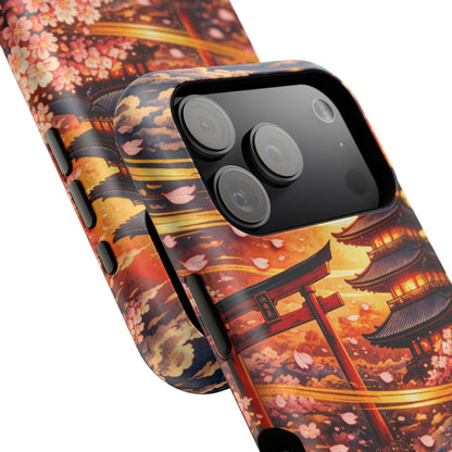 Falling Petals – Impermanent Light • Obsidian Irezumi™ • Apple iPhone 17 Pro • MagSafe Tough Case