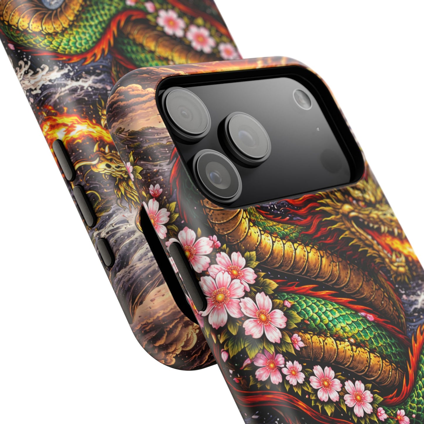 Dragon Oath – Sovereign Flame • Obsidian Irezumi™ • Apple iPhone 17 Pro • MagSafe Tough Case