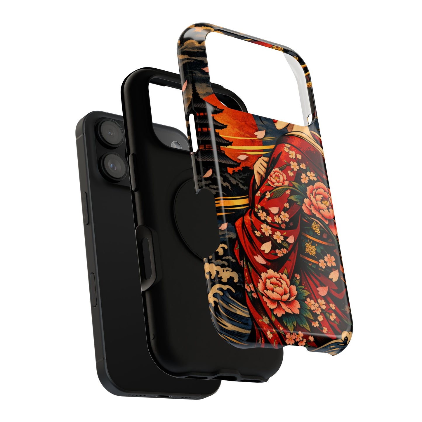 Veiled Grace – Hidden Reckoning • Obsidian Irezumi™ • Apple iPhone 17 Pro • MagSafe Tough Case