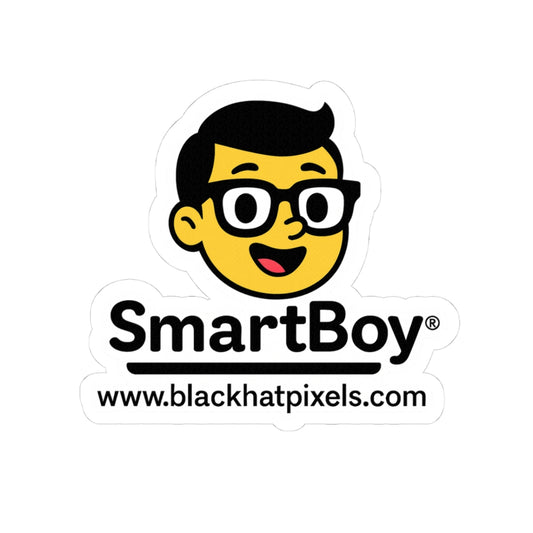 Smart Boy • Kiss-Cut Sticker • Black Hat Pixels