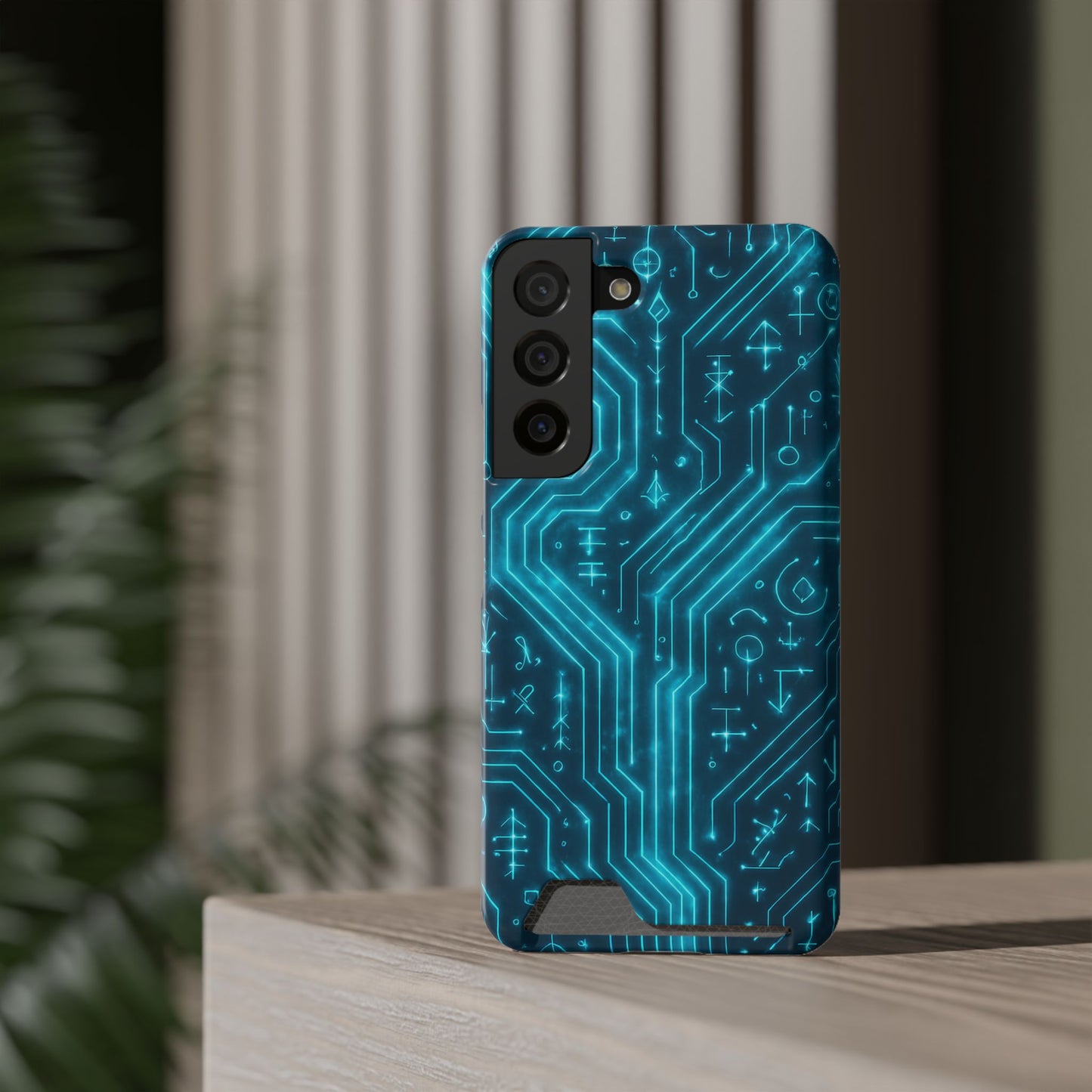 Circuit Glyph • Samsung Galaxy S22 • Tough Case with Card Holder • Wireless Friendly