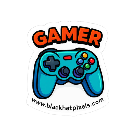 Game Time • Kiss-Cut Sticker • Black Hat Pixels