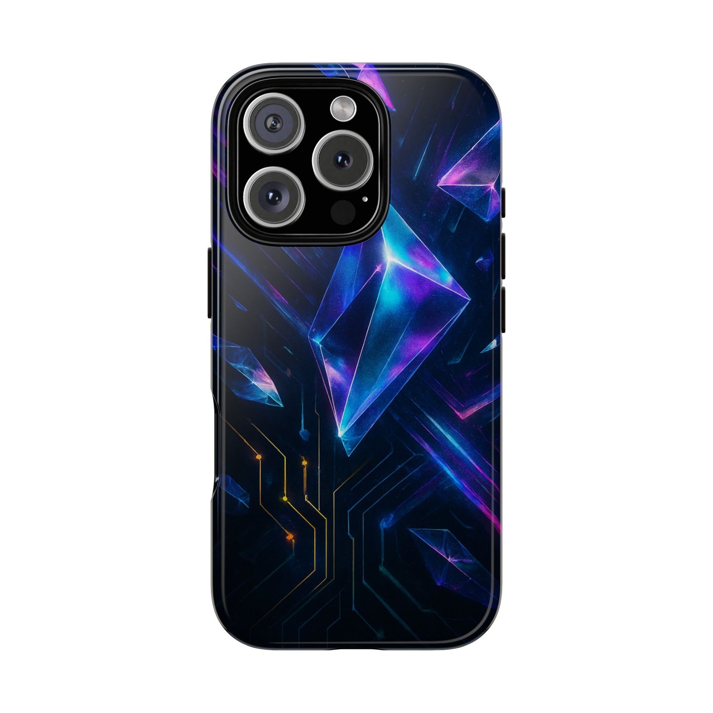 Circuit Shard • Apple iPhone 16 • MagSafe® Tough Case phone case by Black Hat Pixels