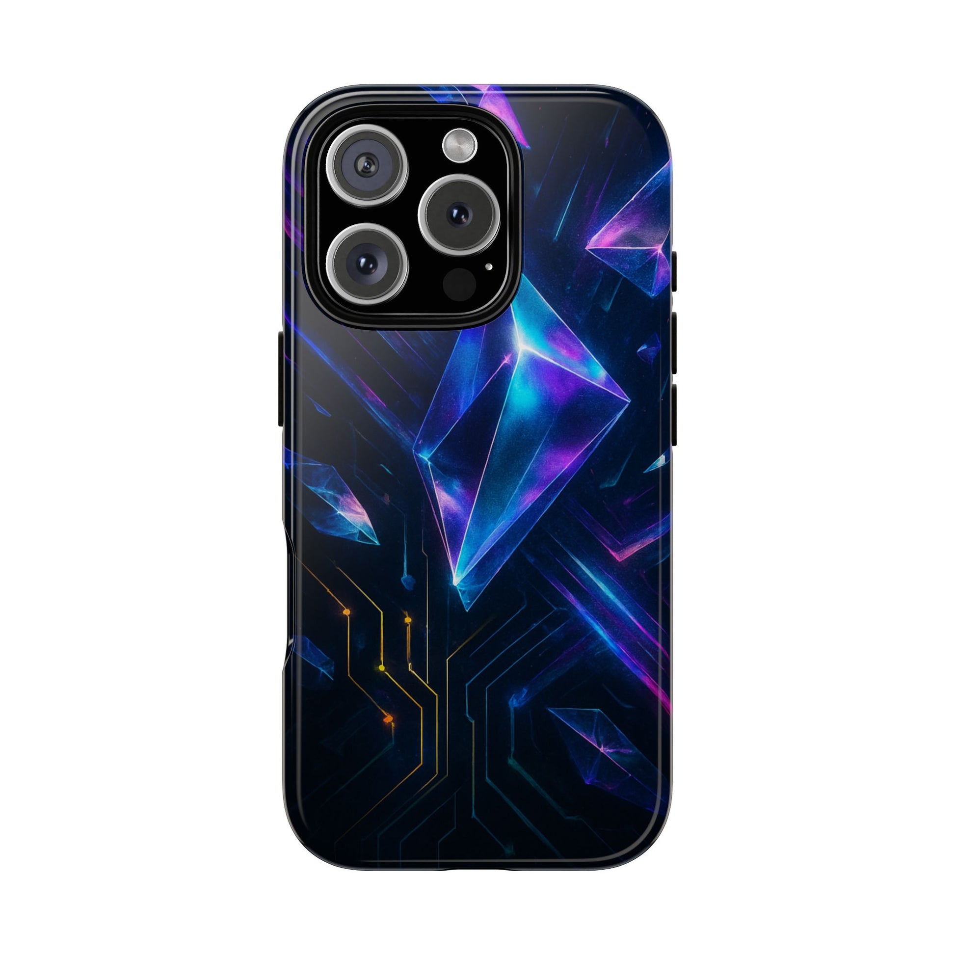 Circuit Shard • Apple iPhone 16 • MagSafe® Tough Case phone case by Black Hat Pixels