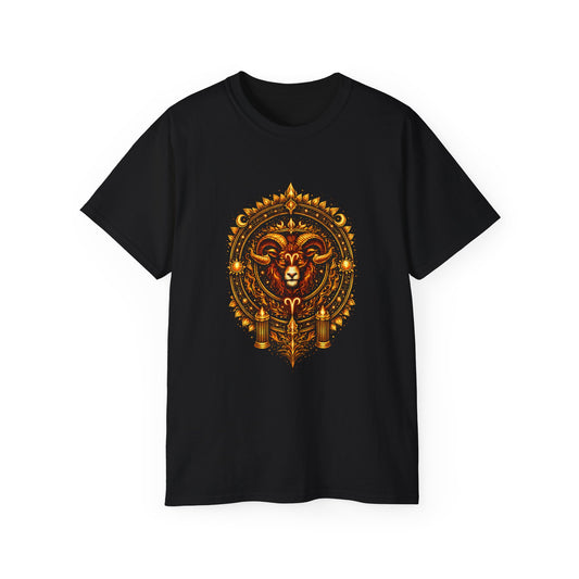Aries • Inferno • Elemental Armor • T-shirt • Black Hat Pixels • Unisex